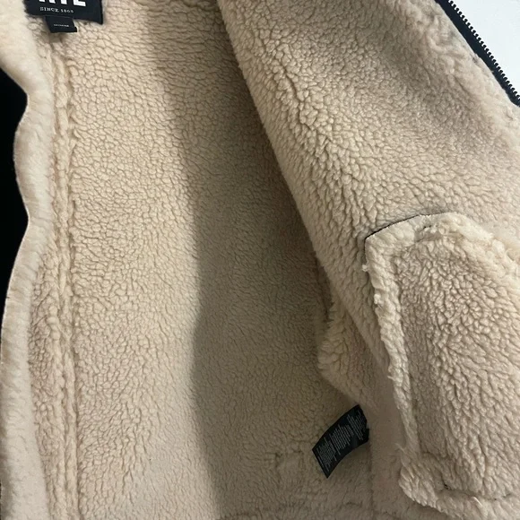 Frye Black and Cream Sterling Aviator Jacket - Picture 5 of 6